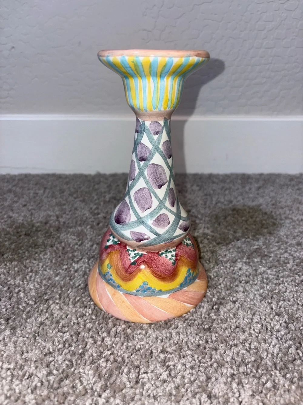 3 Mackenzie-Childs Vintage Taylor Keukenhof candle stick holders